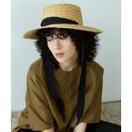 帽子 ハット ラフィアリボンカンカン帽 レディース