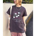 tシャツ Words meet play in a crossword.刺繍TEE レディース