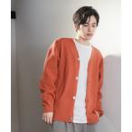 [NAVY] вязаный кардиган M orange мужской 
