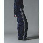  широкий брюки брюки авария велюр боковой линия брюки / Crash Velour Side-Line Pants женский 