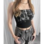  tube top bare top [jiasecond.] Cross дизайн bare top / tops cut and sewn bare top compact укороченные брюки Short черный Sprint...