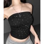  tube top bare top [ 3color ] стразы тонкий Fit bare top | Rhinestone slim fit bare top