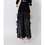 ワイドパンツ パンツ サイドラインりぼんシアーパンツ キッズ 子供服 女の子
