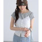 tシャツ アイレットレースキャミソ�