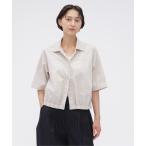 ブラウス シャツ 半袖 GARMENT DYED COTTON POPLIN レ
