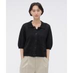 カーディガン 半袖 IRREGULAR RIB COTTON LINEN レディ