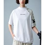 アンティカ antiqua 「STCH」吸汗速乾 モックネック ゴルフボール柄 トップス レディース メンズ