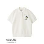 ポロシャツ ポロ 「PEANUTS」刺繍ポロニットトップス レディース