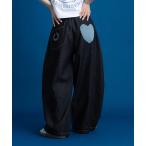  широкий брюки джинсы Heart patch карман широкий Denim брюки / Heart Patchpocket Wide Denimpants мужской женский 