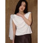 tシャツ ドットリボンドレープカットソー 「夏服」 レディース