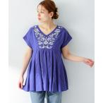 [URBAN RESEARCH Sonny Label] короткий рукав туника FREE лиловый женский 