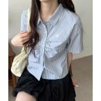 ブラウス シャツ 夏 半袖 WEGO/「26年春夏新作」コンパクトギャザーシャツ