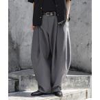ワイドパンツ スラックス DESIGN SEAM WIDE CURVE PANTS/デザインシームワイドカーブパンツ メンズ
