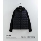 キルティング ダウンジャケット ダウン 「TAION(タイオン)」「ユニセックス」ベーシック Wジップ ニットスリーブ ダウンパーカー メンズ レディース