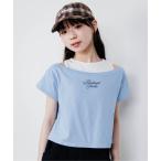 tシャツ 肩あきドッキング半袖Tシャツ キッズ 子供服 女の子