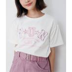 tシャツ 柄ロゴアップリケ半袖Tシャツ キッズ 子供服 女の子