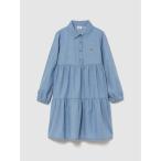 ワンピース リラックスフィット ティアード シャンブレー シャツワンピース (キッズ) キッズ 子供服 女の子