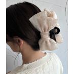 ヘアクリップ 「apres jour clair」ストーン付きシアーリボンヘアバンズ