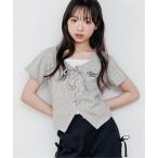 tシャツ レースアップドッキング半袖Tシャツ キッズ 子供服 女の子