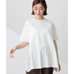 tシャツ 半袖 バックレースドッキングチュニックTシャツ「接触冷感・UVカット・