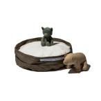 ペット マット VINTAGE MATERIAL PET BED W/CUSHI
