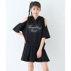 セットアップ 「LTXC/綿100%」オープンショルダー半袖ミニ裏セットアップ キッズ 子供服 女の子