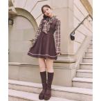 ワンピース 「乃木坂46 金川紗耶さん着用」リボンシャツフレアニットミニワンピース　秋服