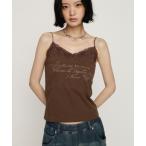  топ LACE CAMI LOGO TOPS гонки Cami Logo tops летняя одежда осень одежда 
