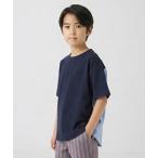 tシャツ 背面異素材切替ワイドシルエット半袖Tシャツ キッズ 子供服 男の子 女