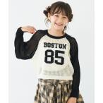 ニット セーター キッズ　メッシュニットロゴトップス キッズ 子供服 女の子