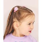 ヘアクリップ ツイードお花クリップ２個セット