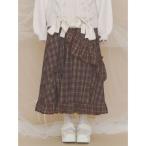 ロング スカート ribbonチェックアシメフリルスカート