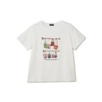 tシャツ 半袖 メニーバッグモチーフビジューTシャツ レディース