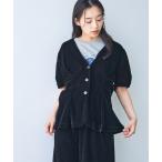 ノーカラーコート コート パフスリーブシアーベロアジャケットSS/1046475 レディース