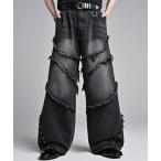  широкий брюки джинсы Fringe Wide Flare Denim / бахрома широкий flair Denim мужской женский 