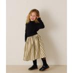 スカート 「リンク」ストライプウエストリブフレアスカート キッズ 子供服 女の子