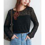 tシャツ 「WEB限定」ストレッチレースメロウ長袖プルオーバー レディース
