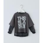 tシャツ 「KIDS」ZO限ドットチュールレイヤードかすれロゴトップス キッズ 子供服