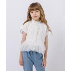 ブラウス シャツ リブフリルチュールドッキングトップス キッズ 子供服 女の子