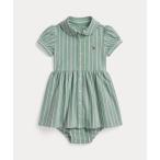  Ralph Lauren baby полоса do вязаный оскфорд рубашка платье &bruma-