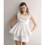 t�V���c �umieya mieya�vPETIT APLON TOP/���[�X�v�`�G�v�����g�b�v ���f�B�[�X