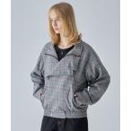 ブルゾン アウター 「VELNUS」Multiple Gimmick Short Check Blouson /マルチプルギミックショートチェックブルゾン メンズ レディース
