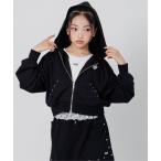 パーカー ダブルジップスタッズパーカー キッズ 子供服 女の子