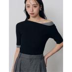 ニット セーター レイヤードワンショルハーフニット　夏服 レディース