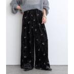 パンツ 「WEB限定」ベロア刺繍イージーパンツ レディース