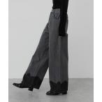  джинсы Denim Denim брюки 2WAY талия гонки Hem Denim женский 