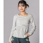 tシャツ シャーリングビスチェ風ペプラム長袖トップス(130~160cm) キッズ 子供服 女の子