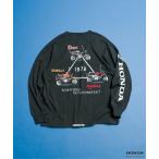 tシャツ 「リンク」Honda大人ヴィンテージグラフィック長袖Tシャツ メンズ