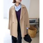 ピーコート pコート 「シリーズあり/追加」souple wool ダブルフェイスミドルコート レディース