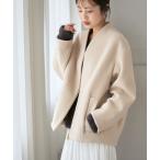 ノーカラーコート コート MTR VカラーZIPコート レディース
